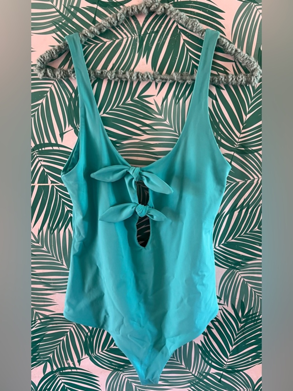 Mara Hoffman Teal Scoop One-Piece Swimsuit
